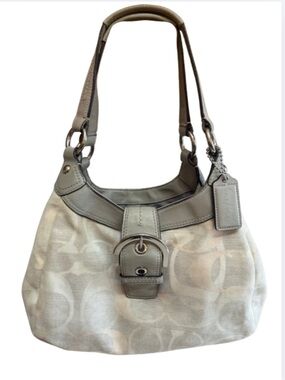 Coach Soho Lynn Hobo F19213 Pink Grey Jacquard Y2K Shoulder Bag Hangtag